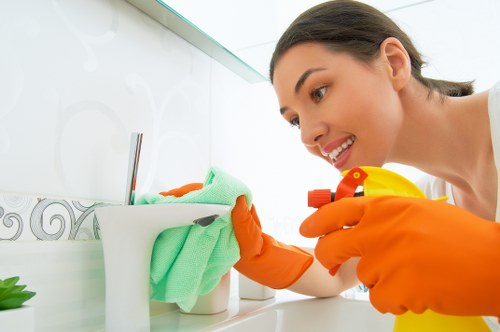 Before and after style facade cleaning result on a local building