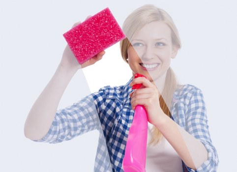 Cleaner maintaining desks and shared office spaces in SW2